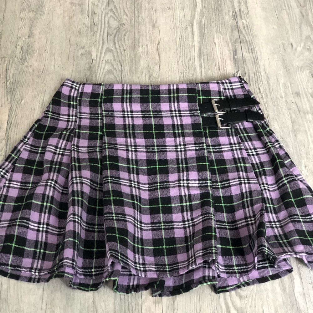 Grunge Y2K Plaid- Print Skirt